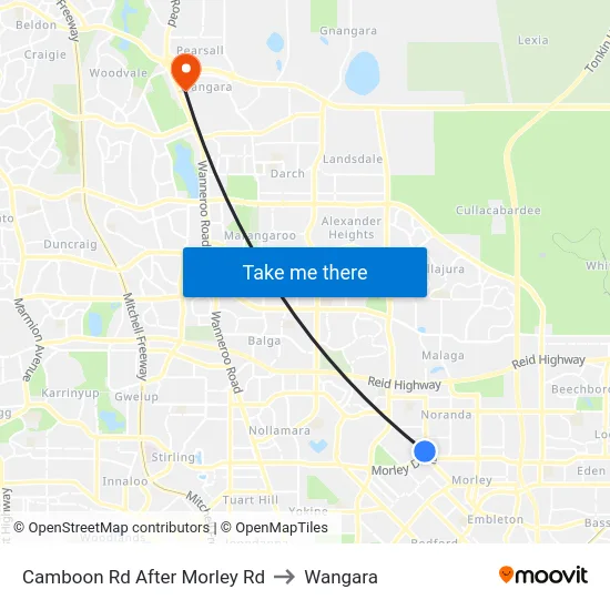 Camboon Rd After Morley Rd to Wangara map