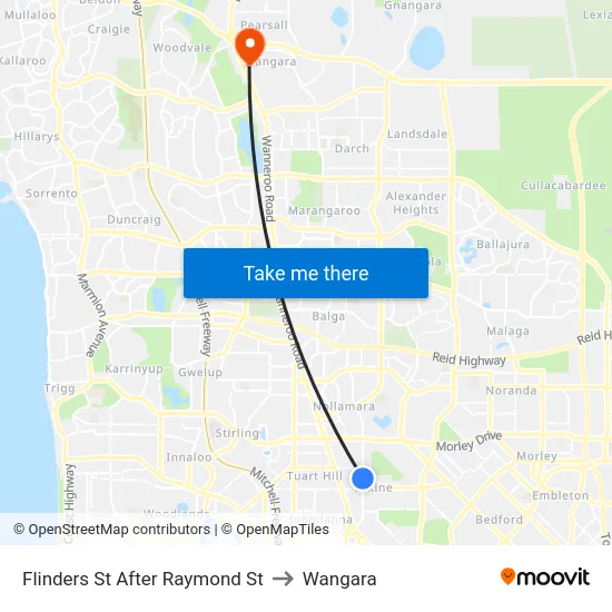 Flinders St After Raymond St to Wangara map
