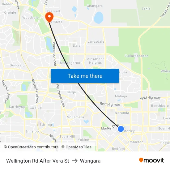 Wellington Rd After Vera St to Wangara map