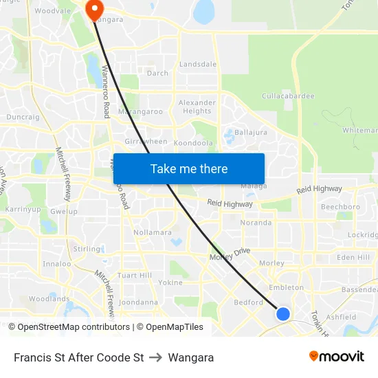 Francis St After Coode St to Wangara map