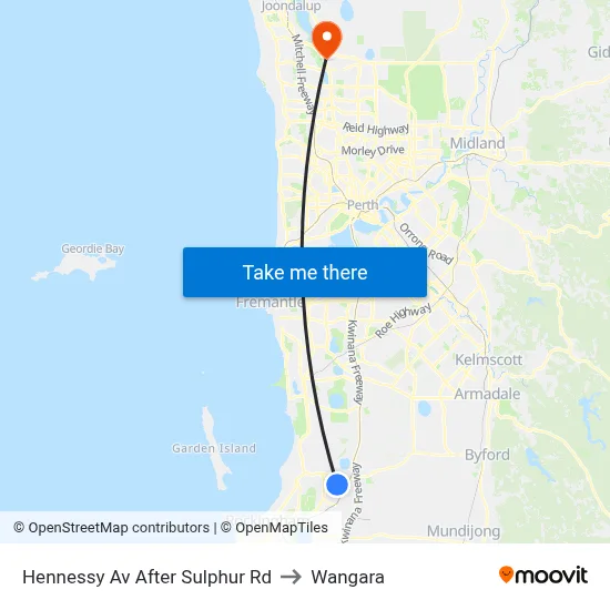 Hennessy Av After Sulphur Rd to Wangara map