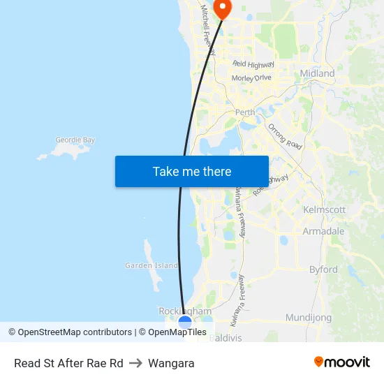 Read St After Rae Rd to Wangara map