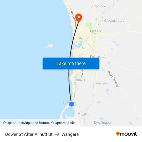 Dower St After Allnutt St to Wangara map