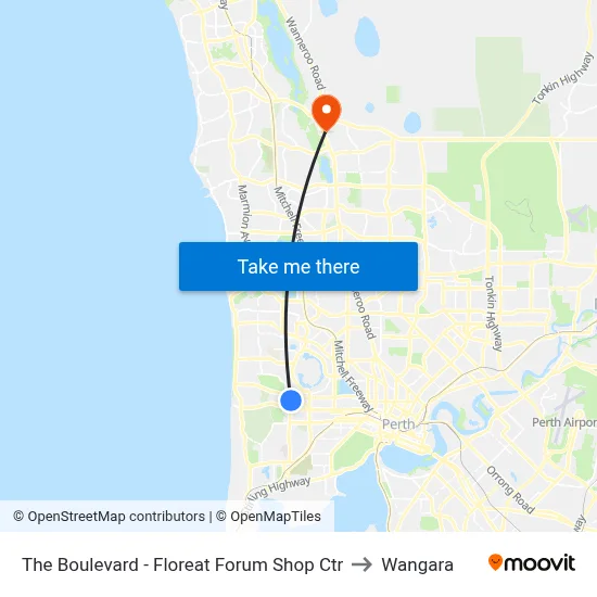 The Boulevard  - Floreat Forum Shop Ctr to Wangara map
