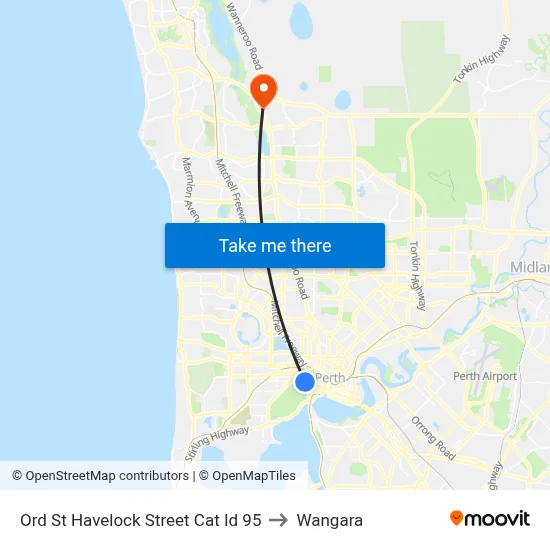 Ord St Havelock Street Cat Id 95 to Wangara map