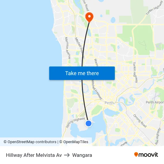 Hillway   After Melvista Av to Wangara map