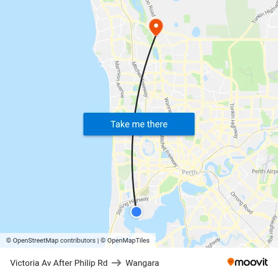 Victoria Av After Philip Rd to Wangara map