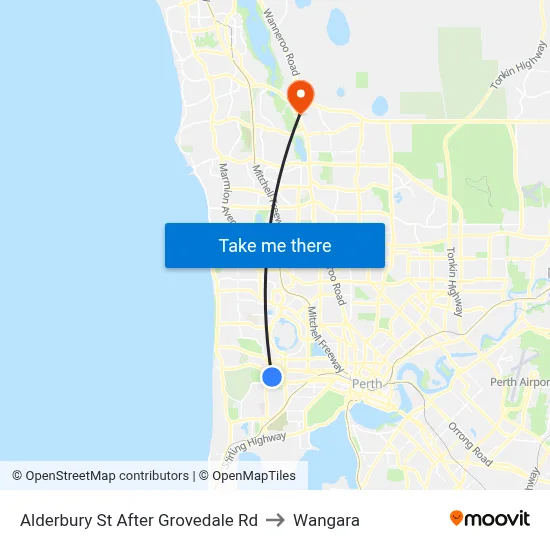 Alderbury St After Grovedale Rd to Wangara map