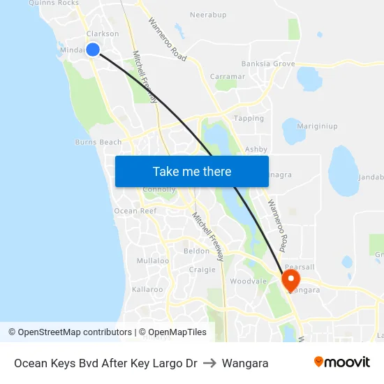 Ocean Keys Bvd After Key Largo Dr to Wangara map