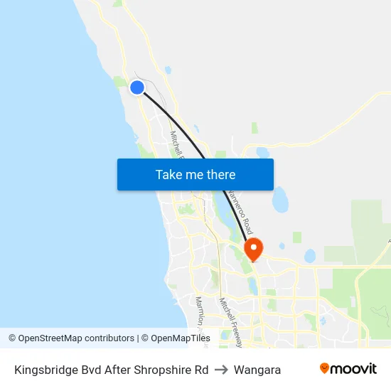 Kingsbridge Bvd After Shropshire Rd to Wangara map