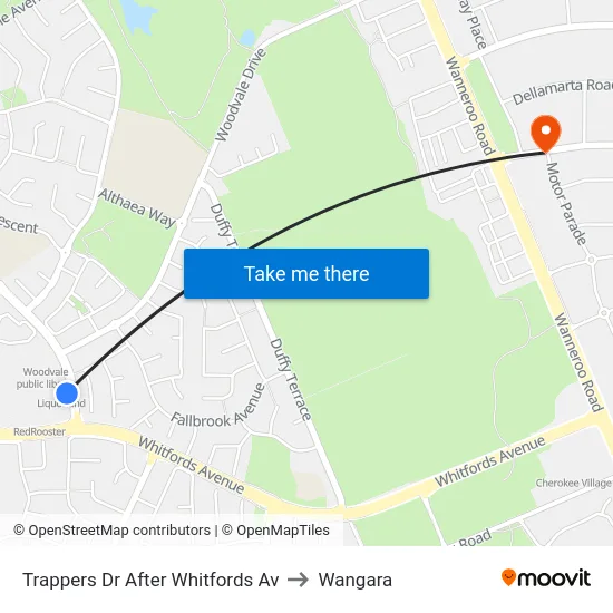 Trappers Dr After Whitfords Av to Wangara map
