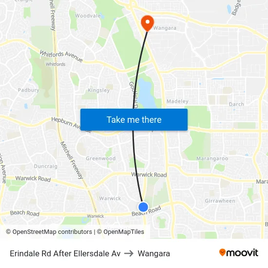 Erindale Rd After Ellersdale Av to Wangara map
