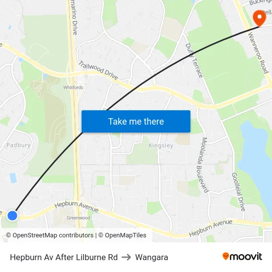 Hepburn Av After Lilburne Rd to Wangara map