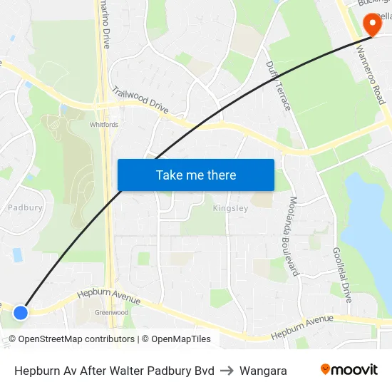 Hepburn Av After Walter Padbury Bvd to Wangara map