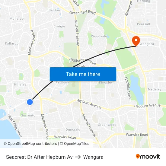 Seacrest Dr After Hepburn Av to Wangara map