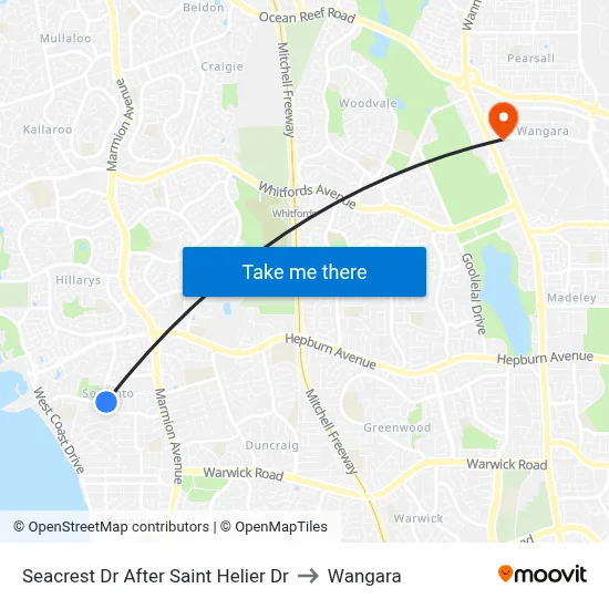 Seacrest Dr After Saint Helier Dr to Wangara map