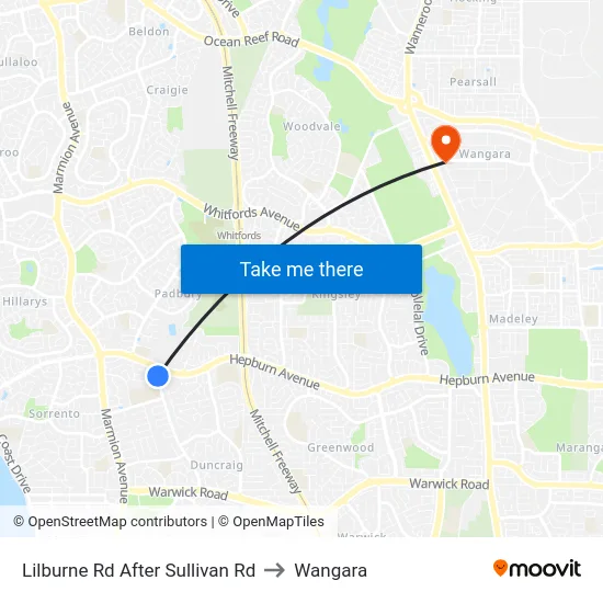 Lilburne Rd After Sullivan Rd to Wangara map