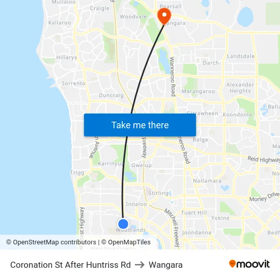 Coronation St After Huntriss Rd to Wangara map