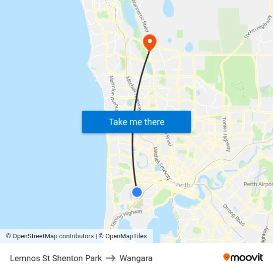 Lemnos St Shenton Park to Wangara map