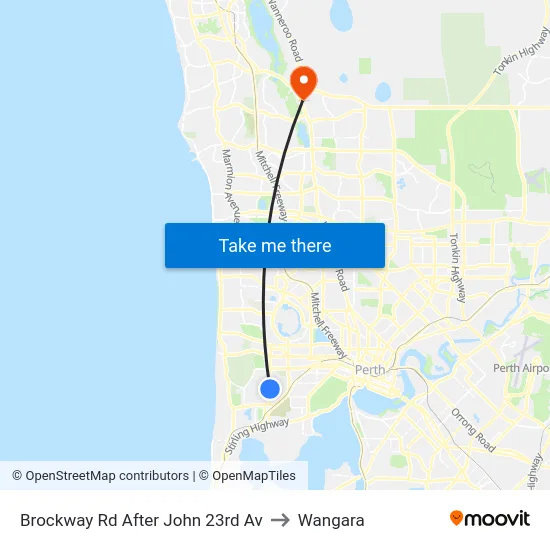 Brockway Rd After John 23rd Av to Wangara map