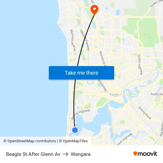Beagle St After Glenn Av to Wangara map
