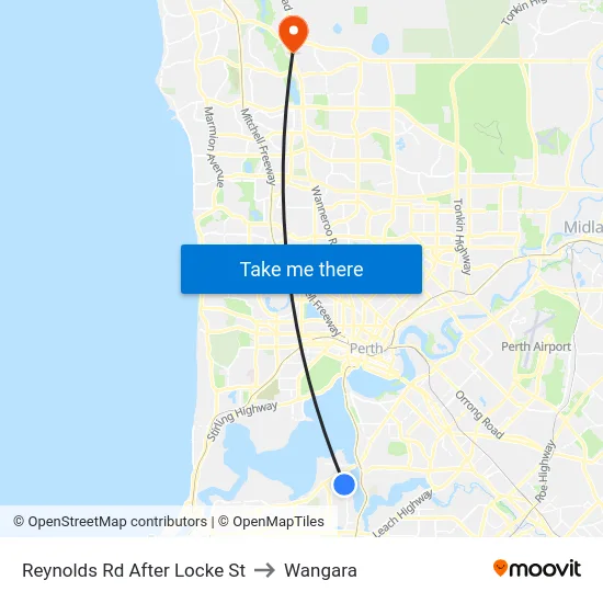 Reynolds Rd After Locke St to Wangara map
