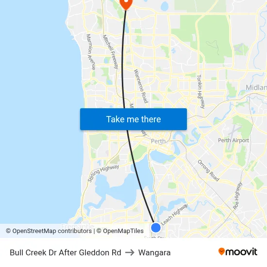 Bull Creek Dr After Gleddon Rd to Wangara map