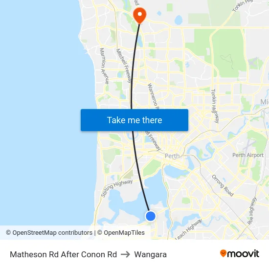 Matheson Rd After Conon Rd to Wangara map