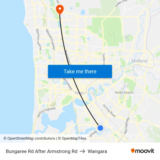 Bungaree Rd After Armstrong Rd to Wangara map