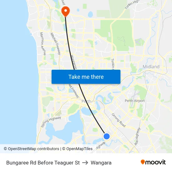 Bungaree Rd Before Teaguer St to Wangara map