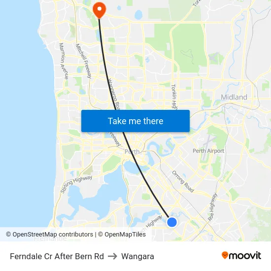 Ferndale Cr After Bern Rd to Wangara map