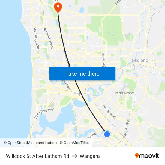 Willcock St After Latham Rd to Wangara map