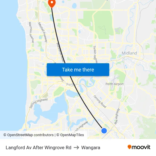 Langford Av After Wingrove Rd to Wangara map