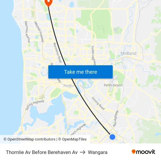 Thornlie Av Before Berehaven Av to Wangara map