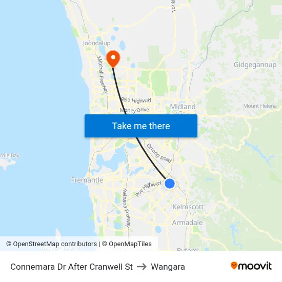 Connemara Dr After Cranwell St to Wangara map