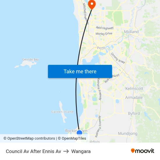 Council Av After Ennis Av to Wangara map