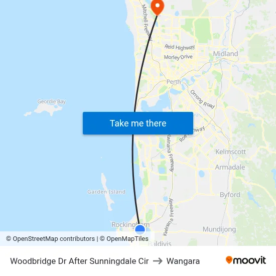 Woodbridge Dr After Sunningdale Cir to Wangara map