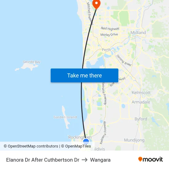 Elanora Dr After Cuthbertson Dr to Wangara map