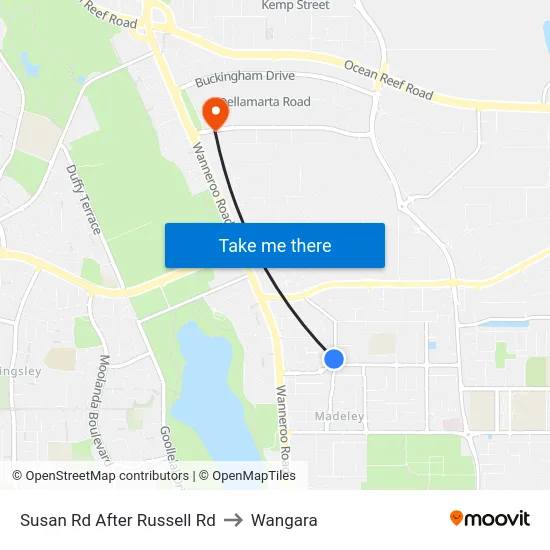 Susan Rd After Russell Rd to Wangara map
