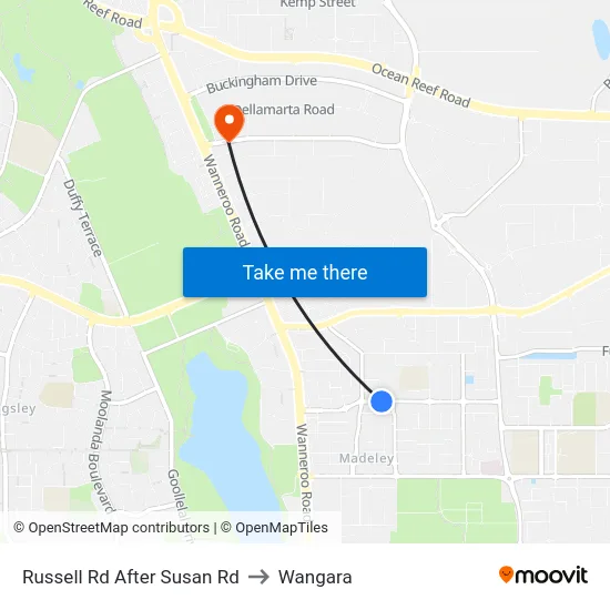Russell Rd After Susan Rd to Wangara map
