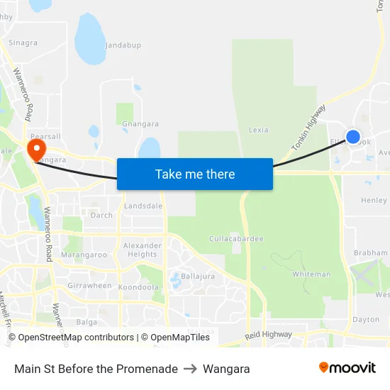 Main St Before the Promenade to Wangara map