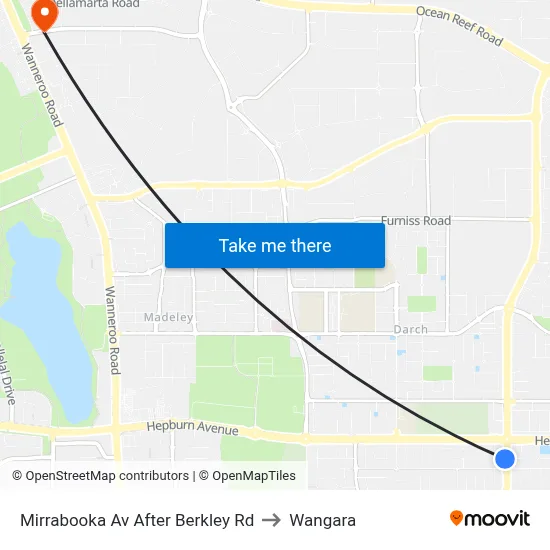 Mirrabooka Av After Berkley Rd to Wangara map