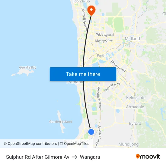 Sulphur Rd After Gilmore Av to Wangara map
