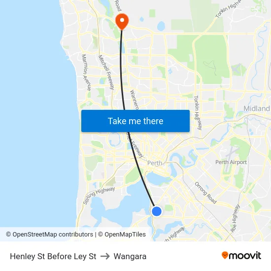 Henley St Before Ley St to Wangara map