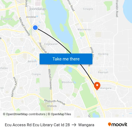 Ecu Access Rd Ecu Library Cat Id 28 to Wangara map