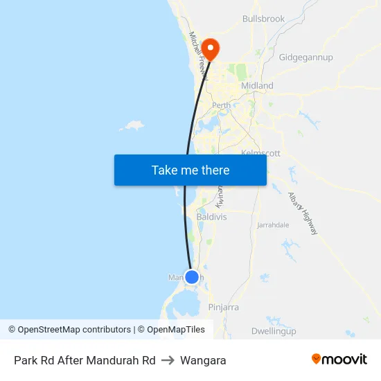 Park Rd After Mandurah Rd to Wangara map