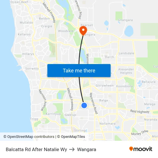 Balcatta Rd After Natalie Wy to Wangara map