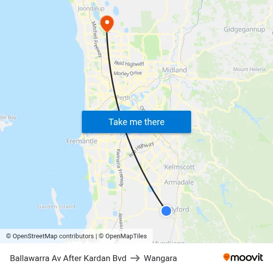 Ballawarra Av After Kardan Bvd to Wangara map