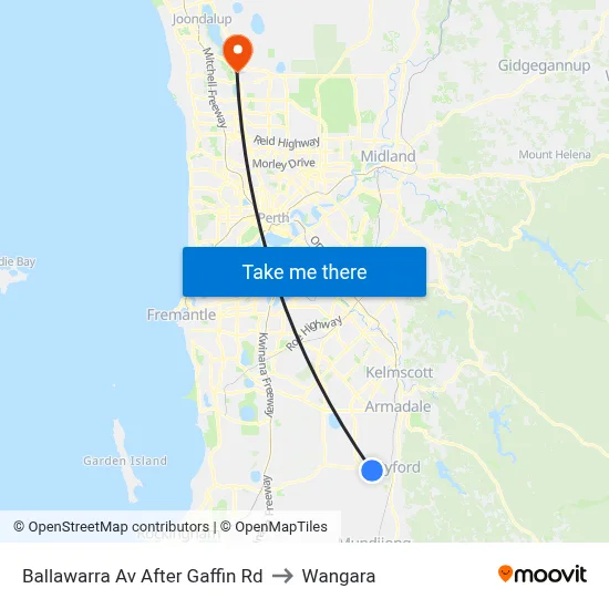 Ballawarra Av After Gaffin Rd to Wangara map
