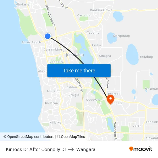 Kinross Dr After Connolly Dr to Wangara map